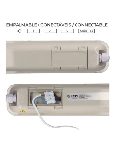 Regleta estanca led ip65 48 w 5274 lm 6500 k luz fria 8,6 x 148 x 6,6 cm 2