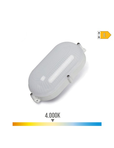 Aplique led oval blanco 9 w 4000 k luz dia ip65 21,2 x 11,8 x 6,6 cm