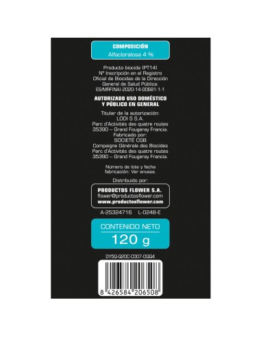 Raticida alfacloralosa 120 g