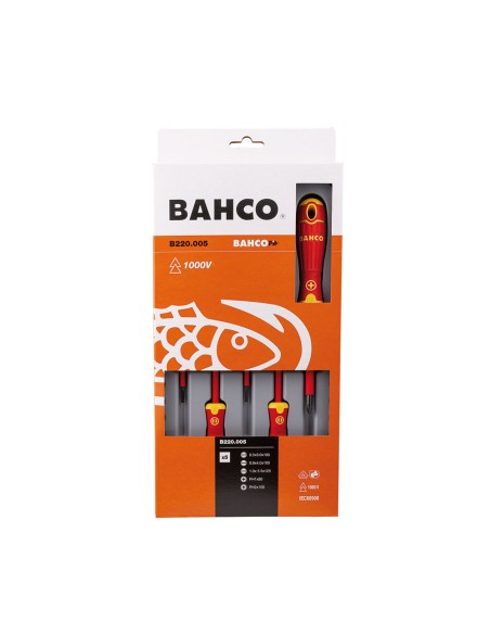 Destornilladores bahcofit aislados, juego de 5 piezas