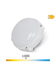 Aplique led circular blanco 12 w 4000k luz día ip65 ø19,2 x 7,2 cm