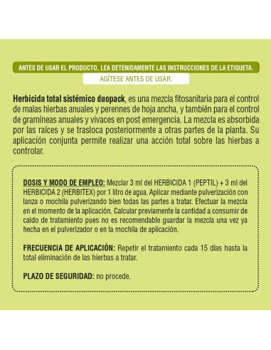 Herbicida total sistemico duopack 25 + 25 ml