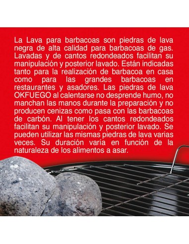 Okfuego lava volcanica barbacoa gas 4 kg