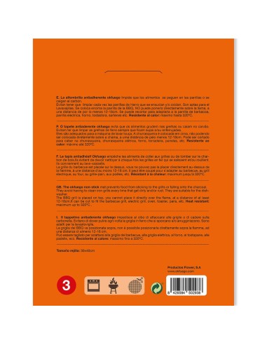 Alfombrilla antiadherente para bbq, 3 unidades