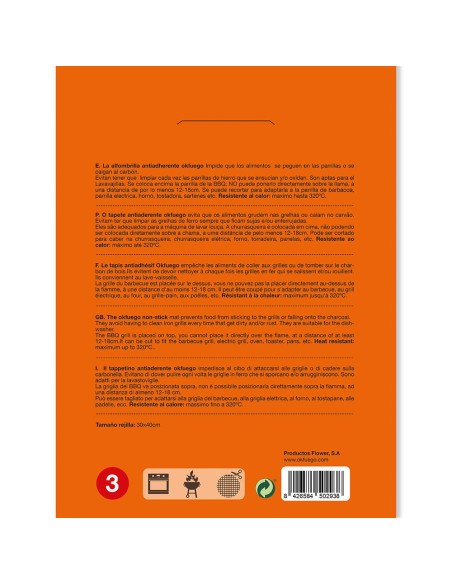 Alfombrilla antiadherente para bbq, 3 unidades