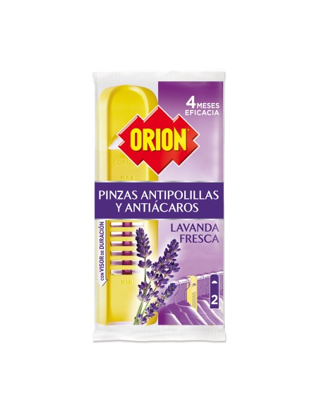 Pinzas anti ácaros y polillas, aroma lavanda, 3+1 gratis