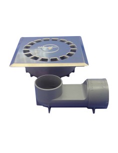 Sumidero pvc sifonico 360º estándar inoxidable t-88 vhi 15 x 15 cm / 65 x 165 x 51 mm / ø50 mm