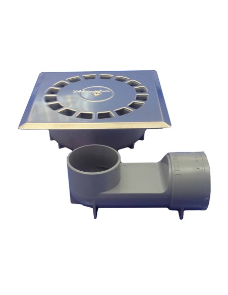 Sumidero pvc sifonico 360º estándar inoxidable t-88 vhi 10 x 10 cm / 118 x 118 x 45 mm / ø40 mm