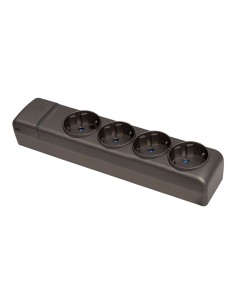 Base múltiple 4 tomas 2p+t schuko, 16 a 250 v~, grafito