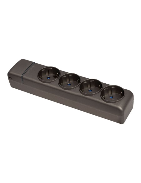Base múltiple 4 tomas 2p+t schuko, 16 a 250 v~, grafito Base múltiple 4 tomas 2p+t schuko, 16 a 250 v~, grafito