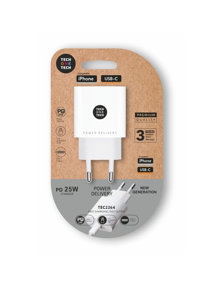 Cargador 25 w ultrarrápido usb-c blanco