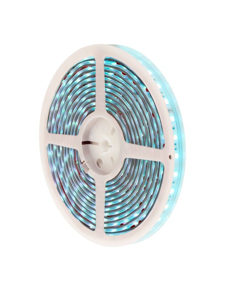 Tira led adhesiva 4,5 w/m 20 lm/w 24 v dc ip65, 5 m x 12 mm, rgb, multicolor, wifi tuya app