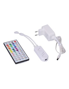 Controlador + mando + transformador para tira de led rgb 31933