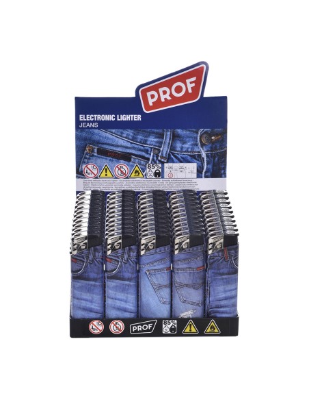 Encendedor electrónico recargable modelo variados tejano (expositor 50 unidades)