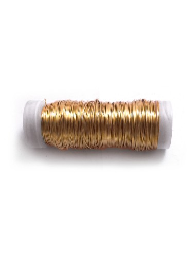 Alambre forrado con bobina n° 6 laton, calibre 0,40 mm x 50 m