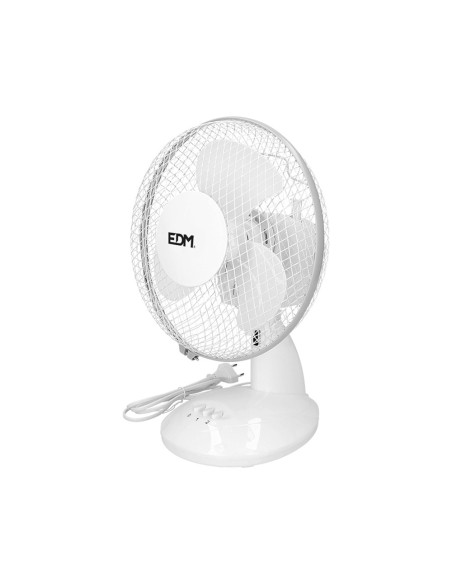 Ventilador de sobremesa. color blanco. potencia: 25 w aspas: ø23  27x24x36cm