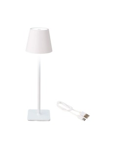 Lámpara led de mesa recargable para exterior y interior color 37 cm blanco