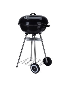 Barbacoa de carbón de pie con tapa y ruedas, ø46 x 84 cm