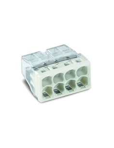Conector rapido 8 vias, ø maximo 2,5 mm², transparente / verde gris