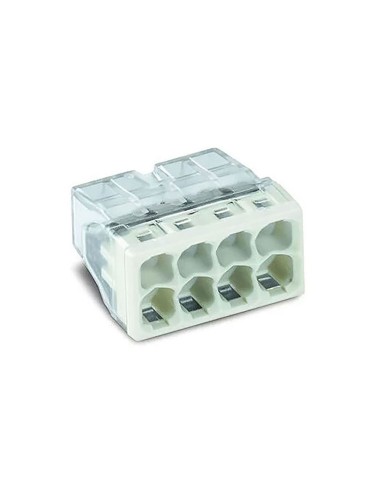 Conector rapido 8 vias, ø maximo 2,5 mm², transparente / verde gris