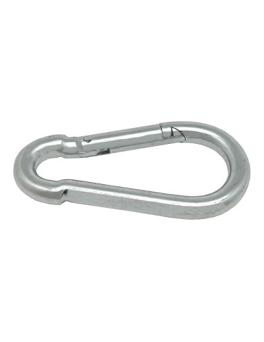 Mosquetón bombero, sin seguro, msq01, acero galvanizado, 5 x 50 mm. 2 unidades