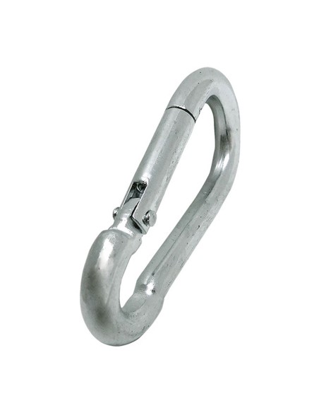 Mosquetón bombero sin seguro, msq01, acero galvanizado, 6 x 60 mm. 2 unidades