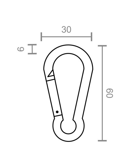 Mosquetón bombero sin seguro, msq01, acero galvanizado, 6 x 60 mm. 2 unidades