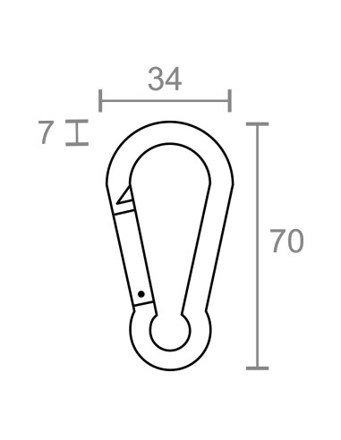 Mosquetón bombero sin seguro, msq01, acero...