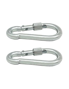 Mosquetón bombero con seguro, msq02, acero galvanizado, 6 x 60 mm. 2 unidades