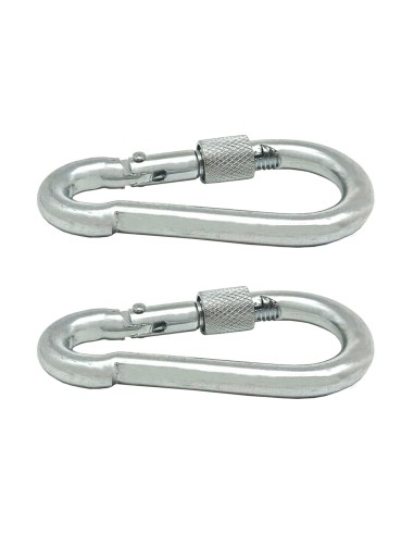 Mosquetón bombero con seguro, msq02, acero galvanizado, 7 x 70 mm. 2 unidades