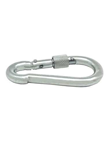 Mosquetón bombero con seguro, msq02, acero galvanizado, 10 x 100 mm