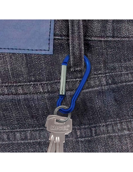 Mosquetón msq04, aluminio, colores surtidos. 5 x 50 mm, 2 unidades