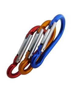Mosquetón msq04, aluminio, colores surtidos, 6 x 60 mm, 2 unidades 2