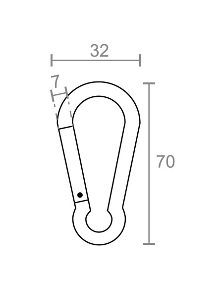 Mosquetón msq04 aluminio, colores surtidos, 7 x 70 mm, 2 unidades