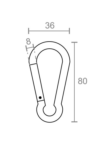 Mosquetón msq04, aluminio, colores surtidos, 8...