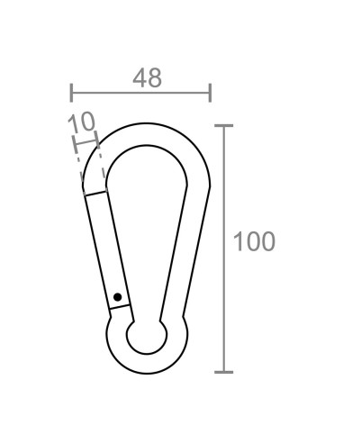 Mosquetón msq04, aluminio, colores surtidos, 10...