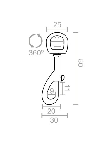 Mosquetón llavero anilla, msq05, acero...