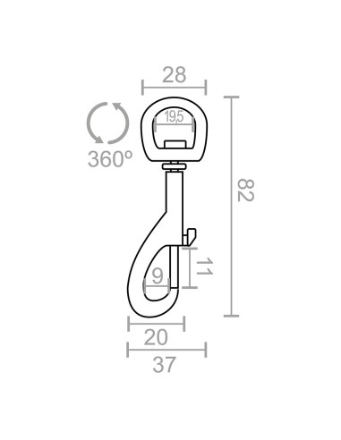 Mosquetón llavero anilla, msq05, acero...