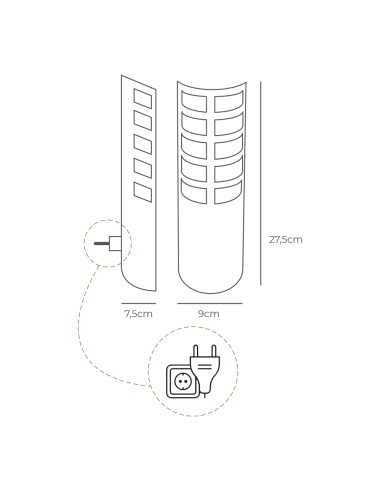 Atrapa insectos electrico 9w 50m² con placa...