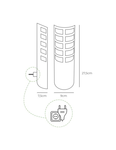 Atrapa insectos electrico 9w 50m² con placa adhesiva 220-240v