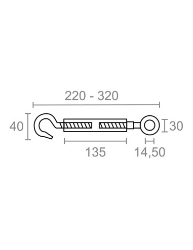 Tensor gancho-anilla din-1480 tns01, acero...