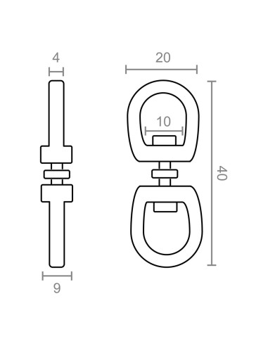 Anilla giratoria ap12, acero níquelado, 10 mm,...