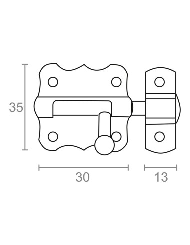 Pasador ps01, hierro niquelado, 30 mm