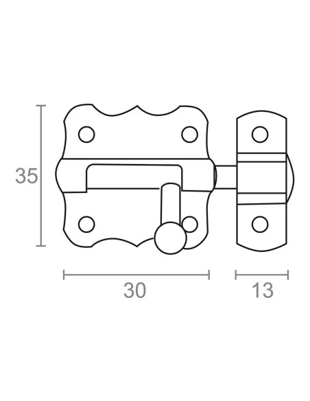 Pasador ps01, hierro niquelado, 30 mm