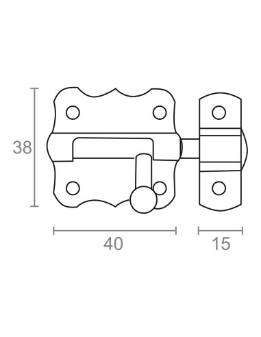 Pasador ps01, hierro niquelado, 50 mm