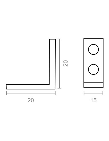 Ángulo refuerzo an02, acero zincado, 20 x 20 x...