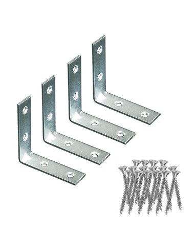 Ángulo refuerzo an02, acero zincado, 100 x 100 x 15 mm. 4 unidades