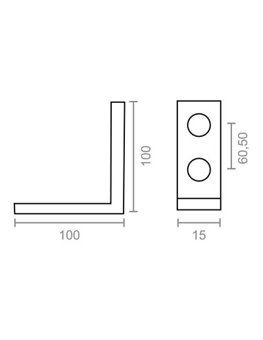 Ángulo refuerzo an02, acero zincado, 100 x 100...