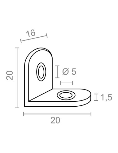 Ángulo refuerzo an24, acero inoxidable, 20 x 20...