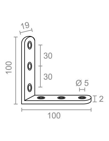 Ángulo refuerzo an24, acero inoxidable, 100 x...